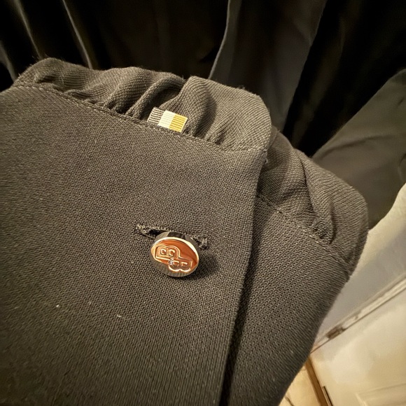 Boss Belted dress with collarless v neckline and button cuffss - Picture 6 of 6